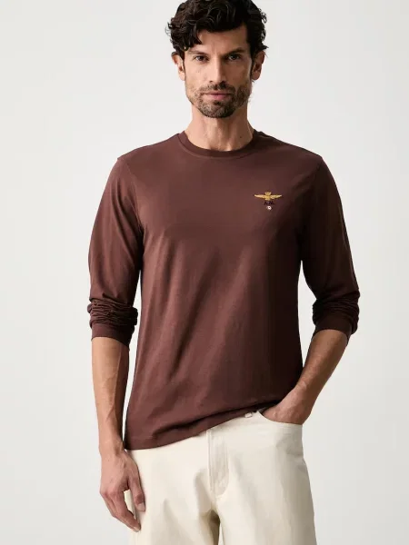 Tricou cu mânecă lungă Aeronautica Militare maro