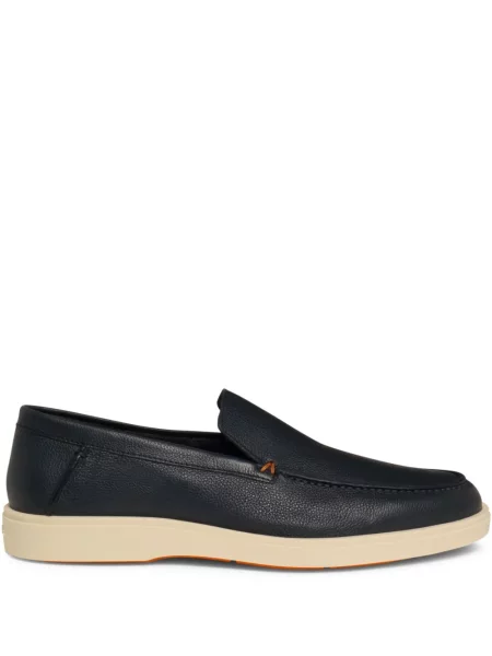 Pantofi loafer Santoni din piele albastru