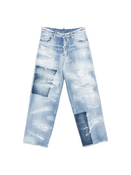 Szerokie jeansy Dsquared2 niebieskie