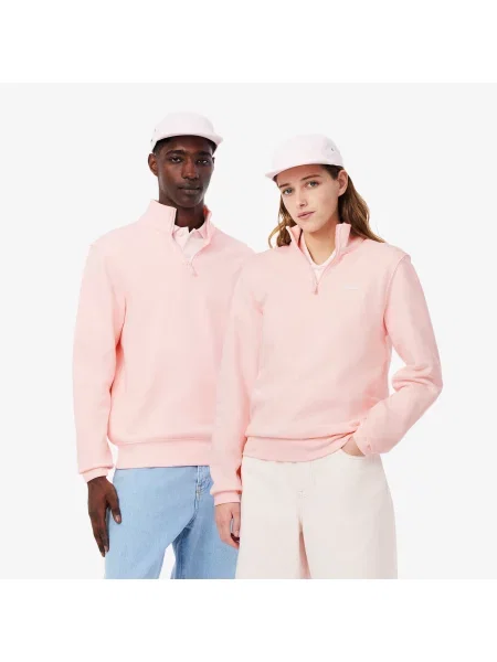 Lacoste Bluza Z Wysokim Kołnierzem różowy