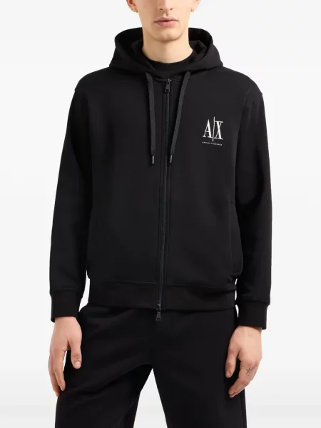 Hanorac cu glugă Armani Exchange negru