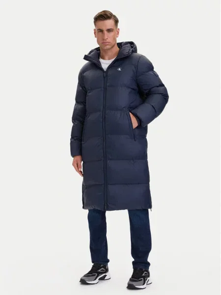 Calvin Klein Jeans długa kurtka granatowa