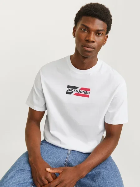JACK & JONES Póló JJECorp tengerészkék / fekete fehér