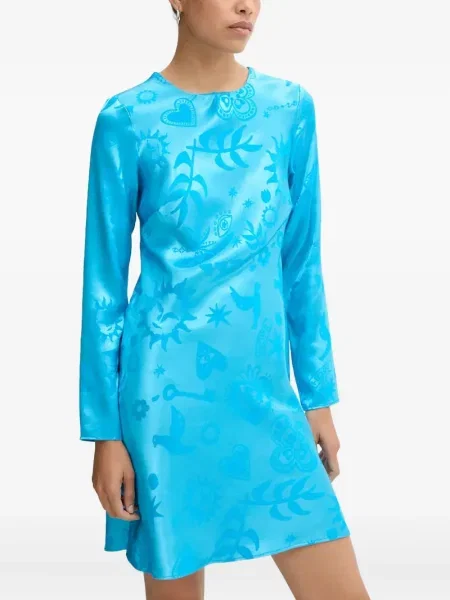 Rochie maxi Never Fully Dressed lungă de costum albastru