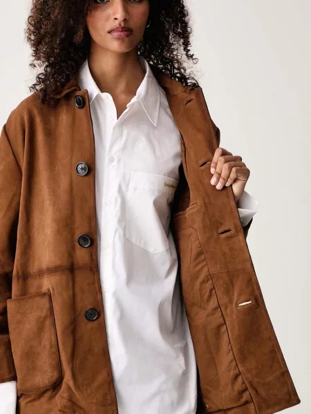 Zadig&Voltaire női velúrbőr kabát VENEZIA barna
