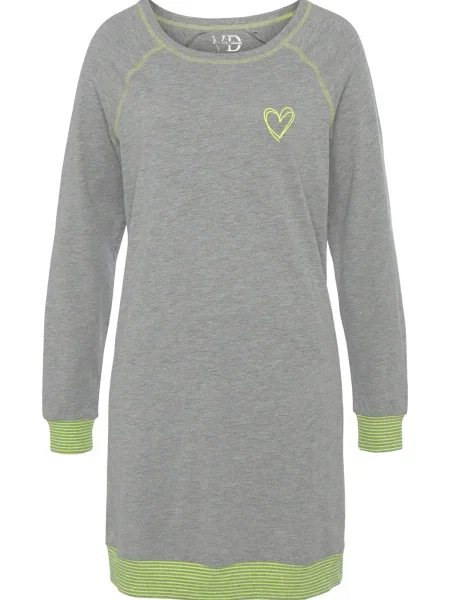 VIVANCE Spalna srajca Dreams pegasto / limeta siva