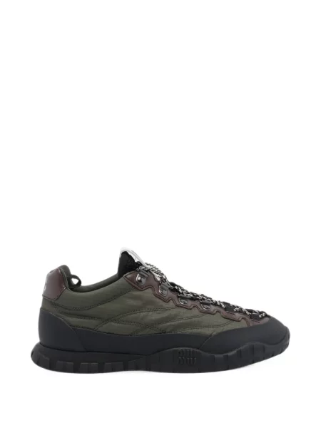 Sneakerși Miu Miu din piele verde