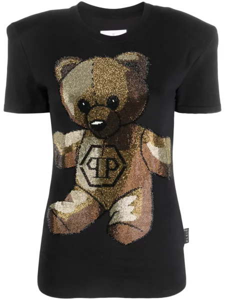 Tricou Philipp Plein de cristal negru