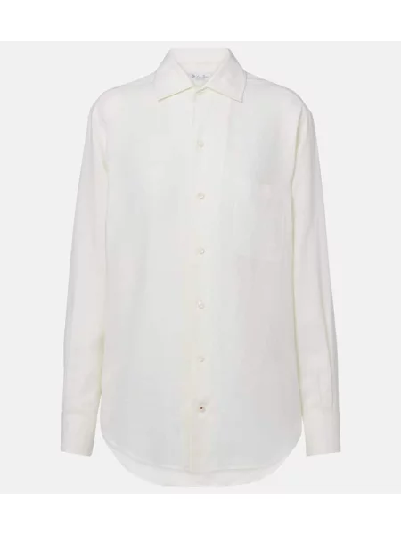Cămașă Loro Piana de in alb