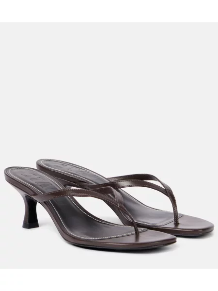 Papuci tip mules Staud din piele maro