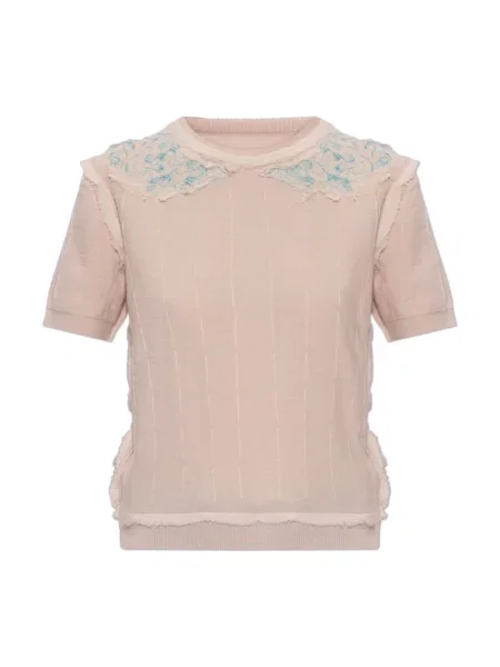 Sweter Maison Margiela wełniany retro różowy