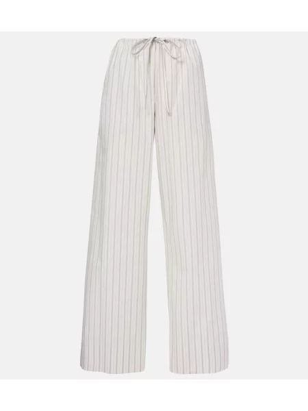 Pantaloni The Row din poplin alb
