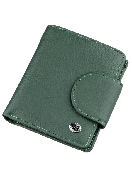 Кожаный кошелек St Leather Accessories зеленый