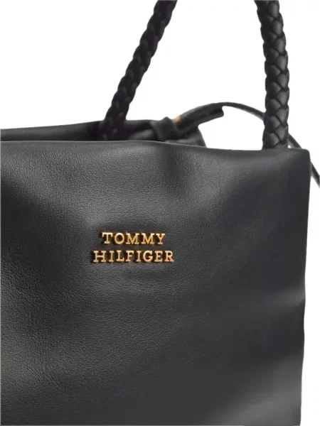 Geantă Tommy Hilfiger țesută negru