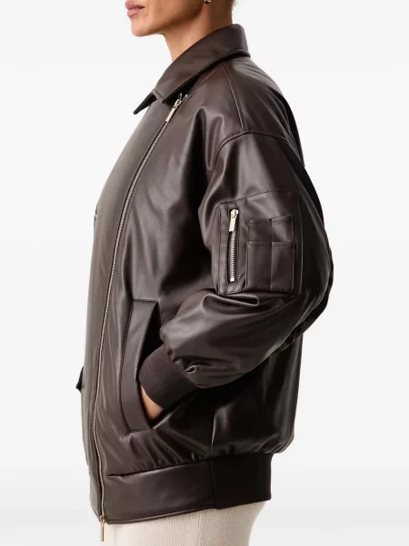 Geacă Armani Exchange asimetrică maro