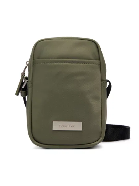 Crossover torbica Calvin Klein Sleek Slim Reporter zelena