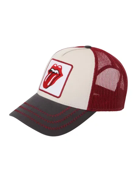 AMPLIFIED Șapcă Rolling Stones gri piatră / roșu / roşu închis / lână alb