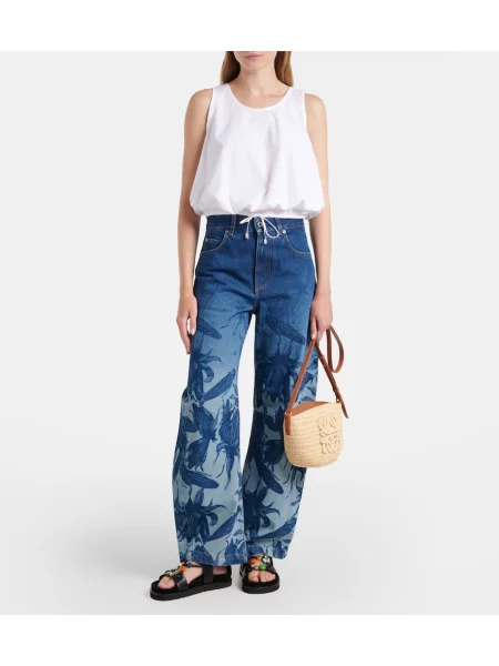 Top Loewe din poplin alb