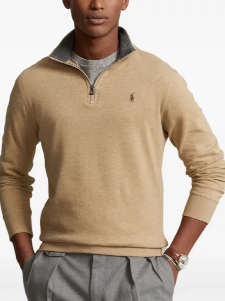 Scurt șapcă Polo Ralph Lauren cu broderie din jerseu maro