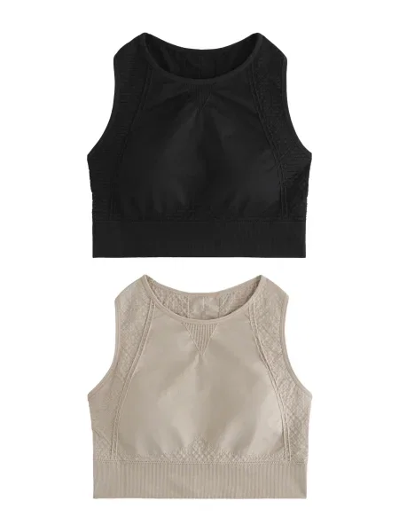 Next Sutien sport gri piatră negru