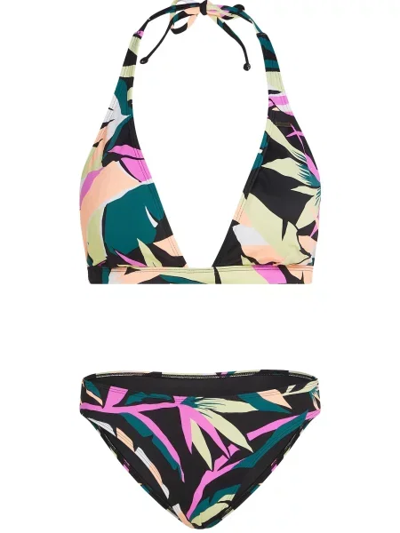 O'NEILL Costum de baie două piese Essentials Marga Cruz cyan / roz neon / negru alb