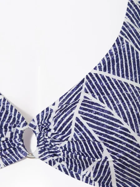 Lidea Bikiny S Výstřihem Za Krkem Indigo Grid tmavě modrá bílá