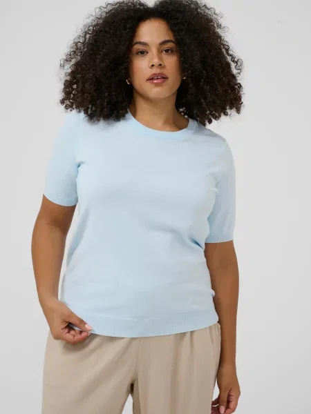 KAFFE CURVE Pulóver KClizzy égkék