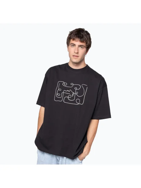 Tricou pentru bărbați Kaotiko M / C Abstract Face black negru