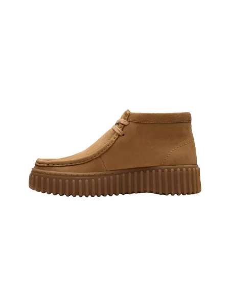Boty Clarks Chaussures Baskets montantes Torhill Moss cuir fauve hnědé