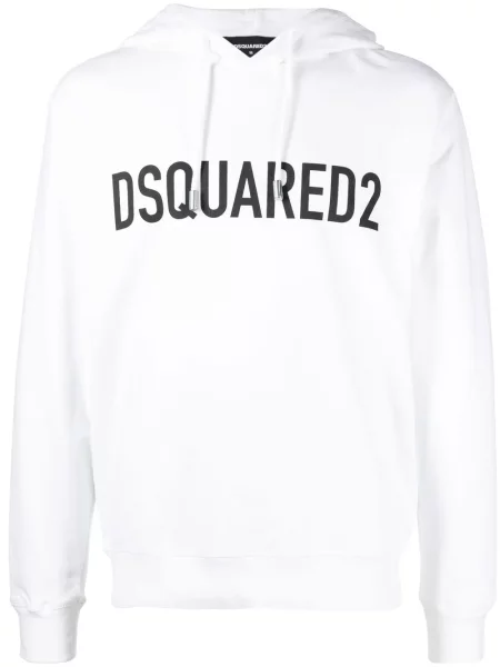 Hanorac cu glugă Dsquared2 cu imagine alb