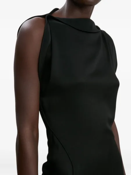 Rochie maxi Victoria Beckham fără mâneci de costum negru