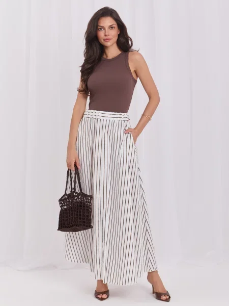 Fustă Italy Moda cu dungi alb