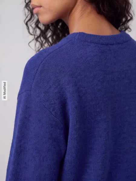 Sweter w kroju regular fit z dodatkiem wełny model ALLY' Pieces niebieski