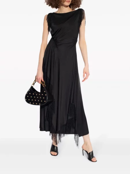 Siuvinėta kostiumas midi suknelė Lanvin iki kelių juoda