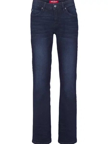 Jeansy ze stretchem o kroju bootcut mid waist niebieskie