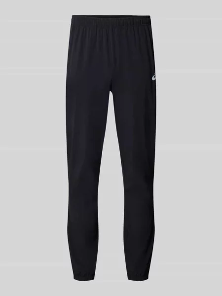 Spodnie dresowe o kroju straight fit z nadrukiem z logo model Core' Asics czarne