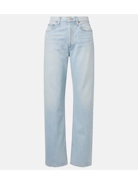 Proste jeansy Agolde z wysoką talią niebieskie