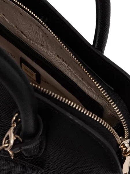 Geantă shopper Guess cu autograf negru