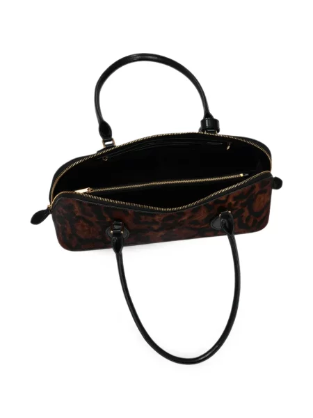 Geantă tip baghetă Potamy cu imagine cu model leopard maro