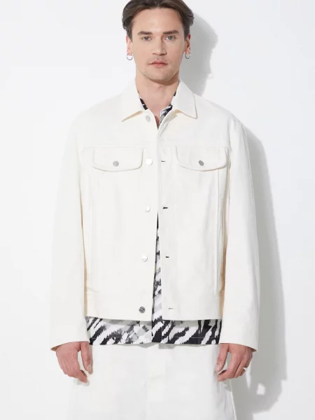 Neil Barrett jacheta de Slim Front Pockets Jean Jacket de tranzitie bej
