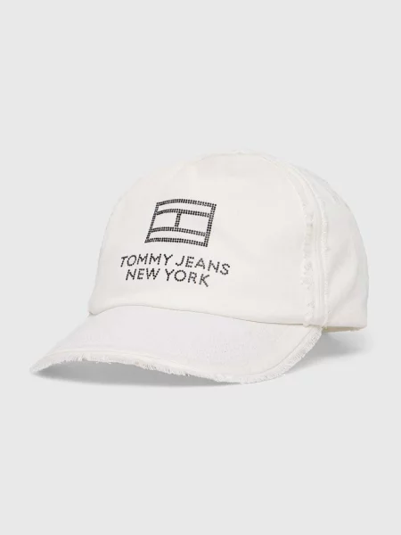 Шапка с козирка Tommy Jeans с апликация бяло