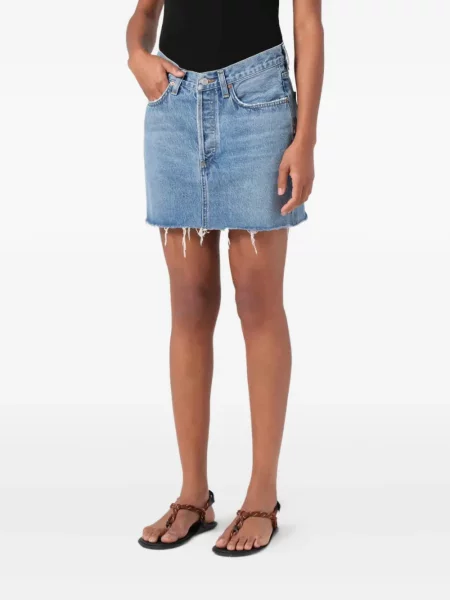 Fustă din denim Agolde albastru