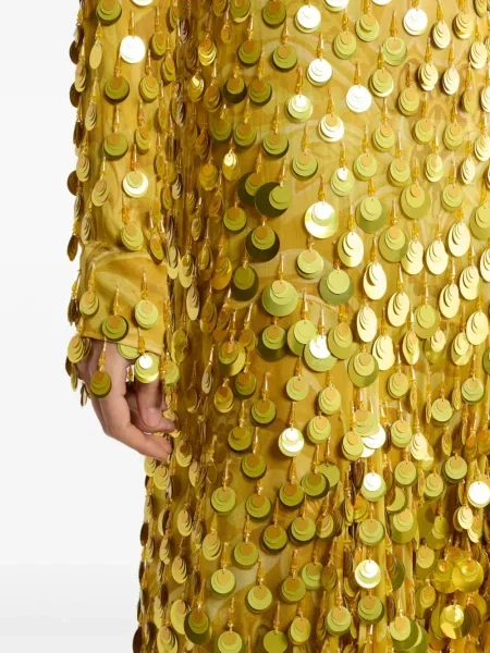 Rochie Etro cu paiete de mătase de costum galben