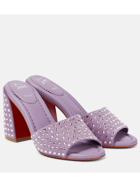 Mules Christian Louboutin iz semiša vijolična