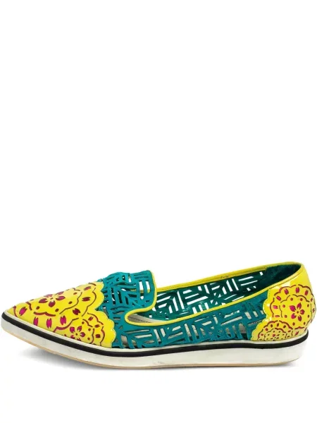 Kožené slip on tenisky Nicholas Kirkwood zelené