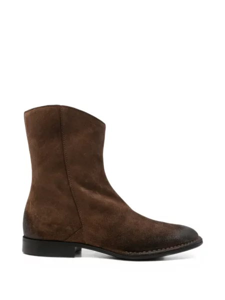 Botine Emporio Armani din piele de căprioară maro