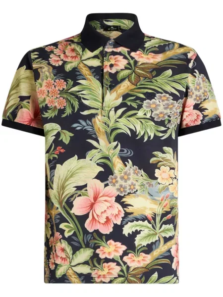 Φλοράλ polo Etro με σχέδιο μπλε