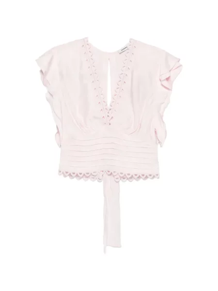 Top Sandro din dantelă roz