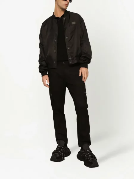 Vilnonė polo marškinėliai Dolce & Gabbana juoda