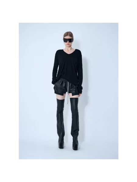 Długi top Rick Owens z długim rękawem czarny